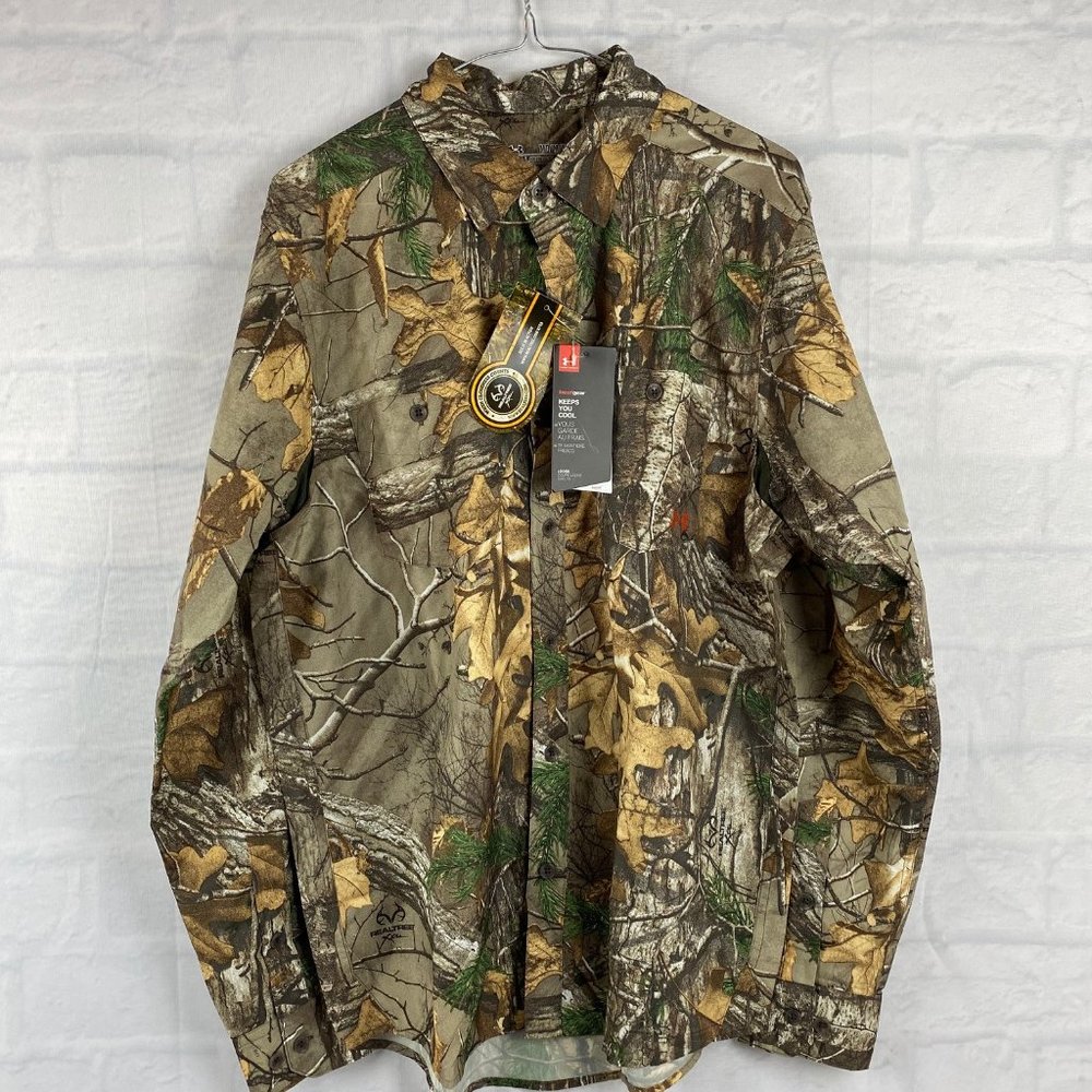 Under Armor Real Tree Loose Fit Button Up Shirt